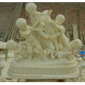 Large garden decoraion stone carvings and sculptures marble life size lively outdoor children garden statues